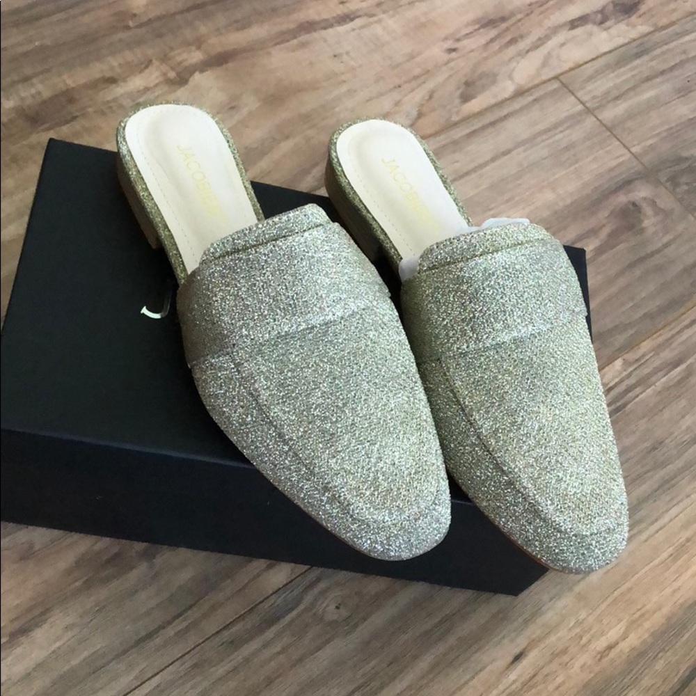 Gold loafers